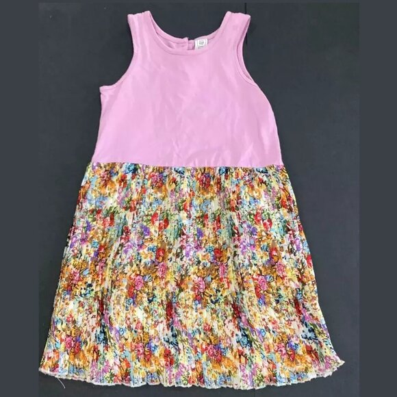 NEW Gap Baby Sleeveless Floral Pleats Knee Length Tank Top Dress Diaper Cover 2 - Picture 1 of 3